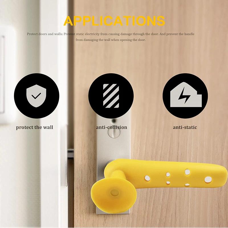 1pcs Fashion Collision Avoidance Doors Knob Protective Covers Anti-collision Silicone Door Knob Protect Covers Children Safety