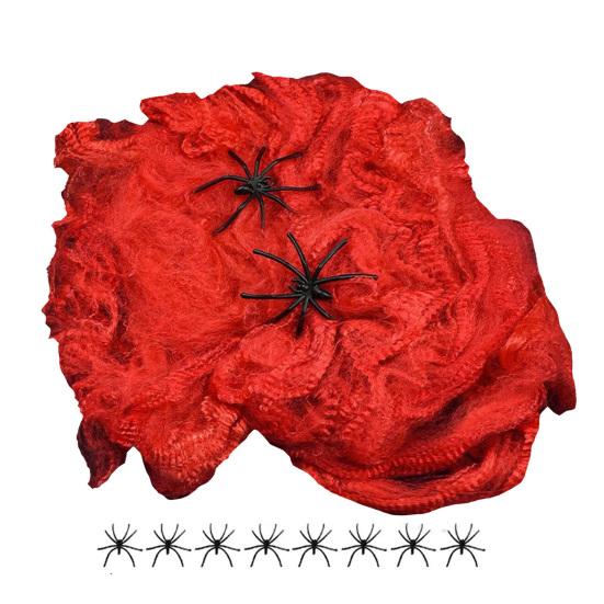 Barevné Halloweenské pavučiny Roztažitelné bavlněné pavučiny Elastické Strašidelné párty scénické rekvizity pro Halloweenské a Štědrovečerní večírky