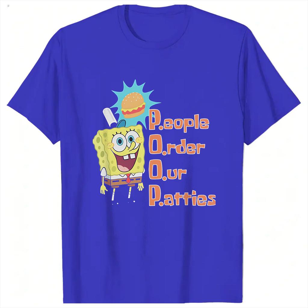 Cartoon Spongebobs TShirt Adult Y2K Retro Cotton T Shirts Summer ONeck Popular Tee Shirt Casual Oversized Tops