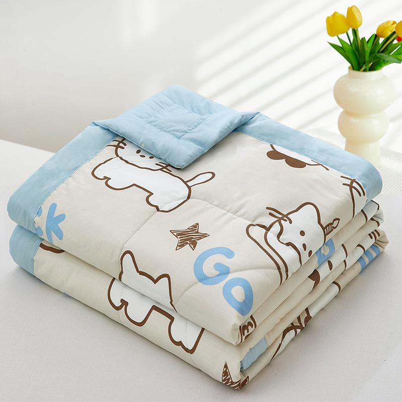 Summer Cool Cotton Quilt: Lightweight, Printed, for Double or Single Bedding