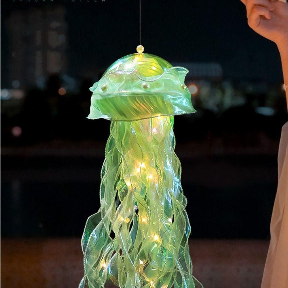 

Портативный ручной DIY фонарь в виде медузы DIY Материал для подарков Медуза Ночной светильник Атмосфера Реквизит Светящийся свет для вечеринки зелёный