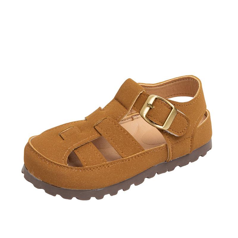 Straps Strape Children Shoes Sandals Covered Toe All Match Student Everyday Shoes New Arrival Boys Girls Beach Shoes I04164