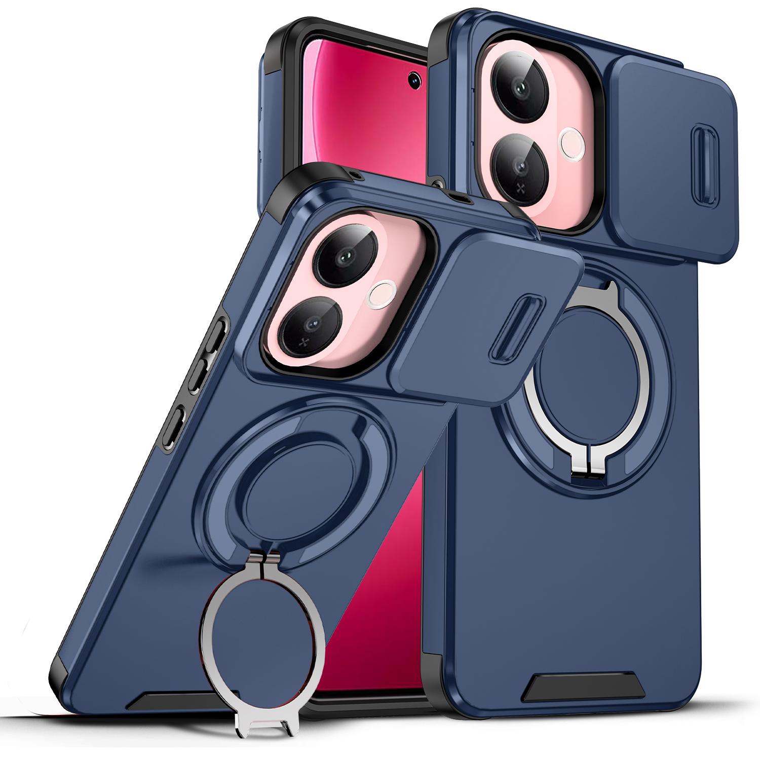 

Protective Lens Cover Case for Xiaomi POCO X8 Pro MAX 5G X7 X6 M8 Pro F8 Ultra F7 Pocox8 Ring Holder Cell Phone Cover Funda Capa Poco M8 Pro синій