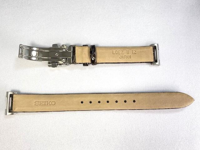 L0EZ113J9 SEIKO Dolce Exceline 12mm Leather for & Strap, Crocodile, Gray, SWCW109/ 1B25-0AM0