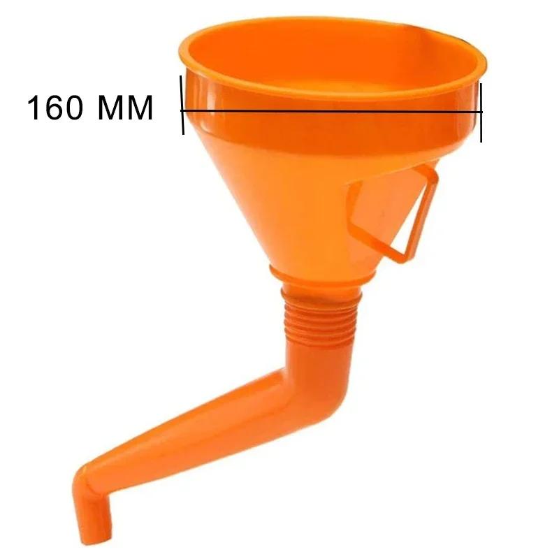 Filling Funnel with Filter Petrol Motorbike Engine Oil Funnel Hand-free Large Diameter Plastic Car Maintenance Filling Tool