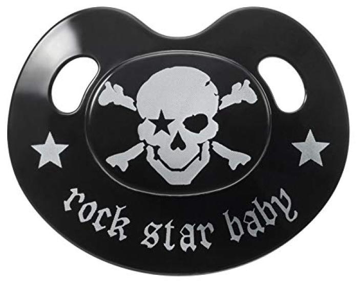 

Соска-пустышка Baby Nova Rockstar Baby DX Skull SS Месяцы 0-6 Белый/Черный