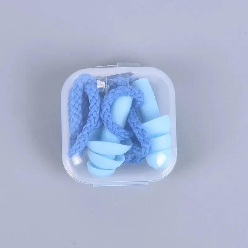 1 Pc Silicone Ear Plugs Sleep Earplugs Noise Reduction Swimming Earplugs With Rope For Diving Underwater Ear Plugs