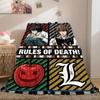 Death Note Fine 2D Print Flannel Blanket Cute Cartoon Graphic Patterns for Bedding Sofa Couch Travel Picnic Wrap_LIAN