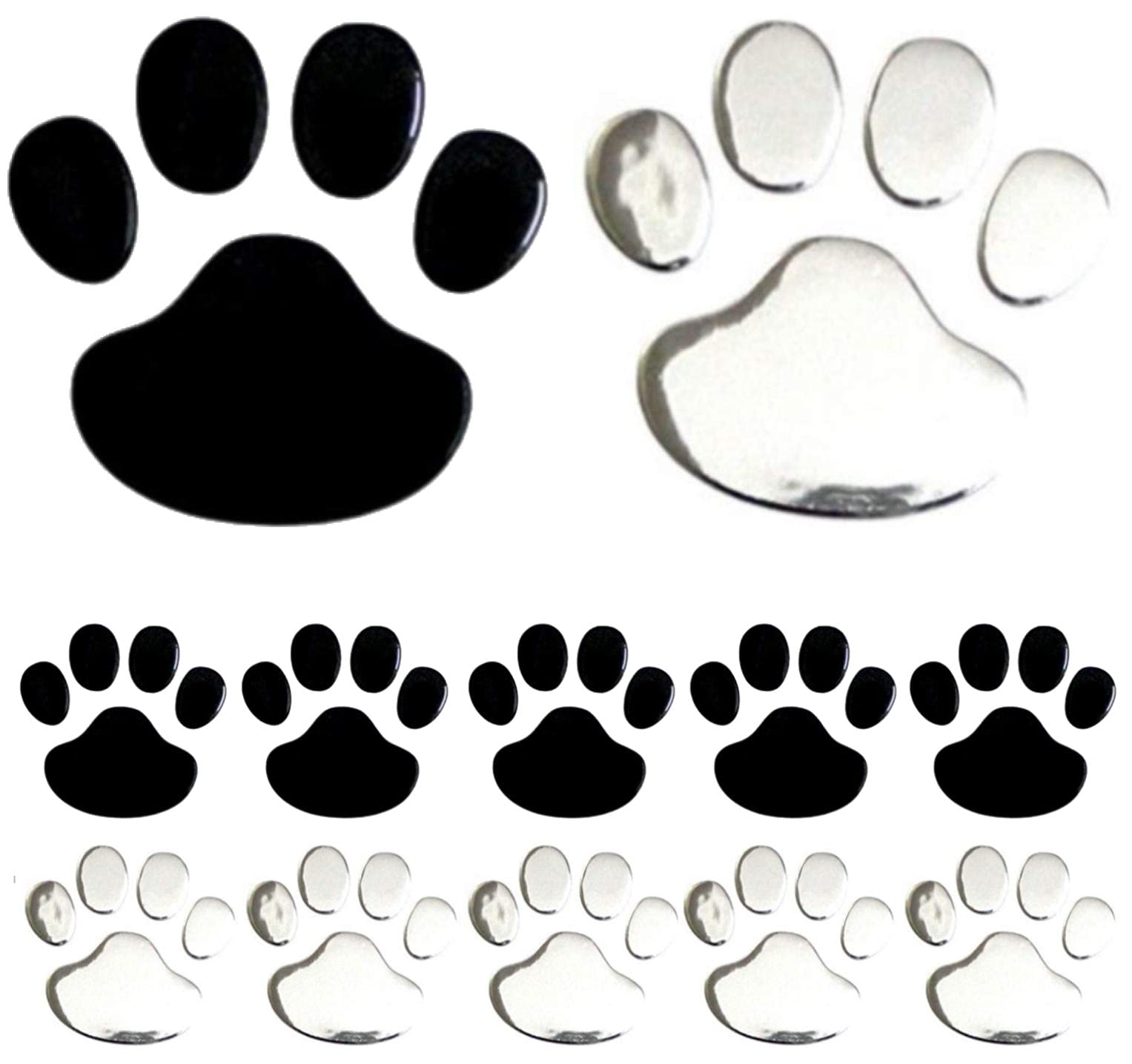 

Наклейки лап Fogman, 3D 3D Автомобиль, Собака, Кошка, Декаль, Скрыть царапины, Набор из 12 серебряный