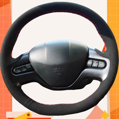Car Steering Wheel Cover Suede Leather For Honda Civic 8 2006 2007 2008 (2-Spoke) Steering Wheel Braid Car Accessory