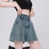 Trendy High-Waisted Pleated Denim Shorts for Women - Casual, Versatile A-Line Jeans for Spring/Summer