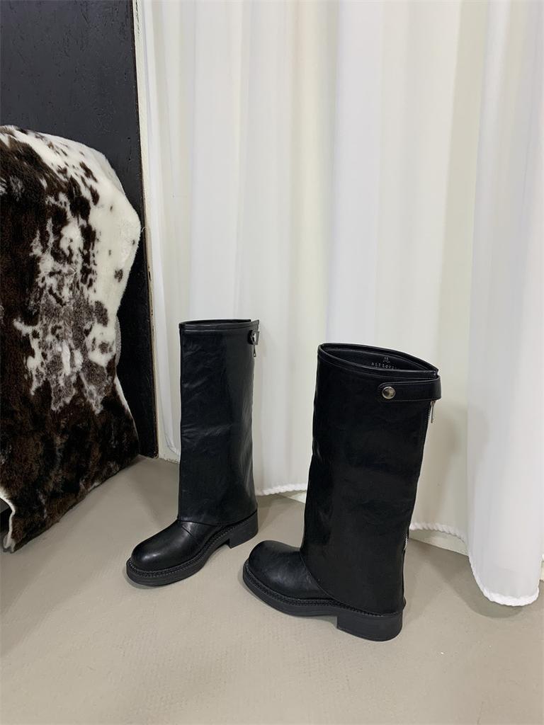 Two-wear boot removable thick-soled trouser tube boots women's 2025 autumn and winter new retro knight boots medium boots