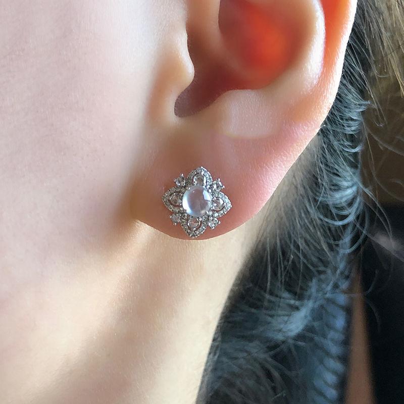 High-Quality   Natural Ice Seed Chalcedony Earrings For Women Translucent Luxury Artistic Flower Earings Fine Jewelry