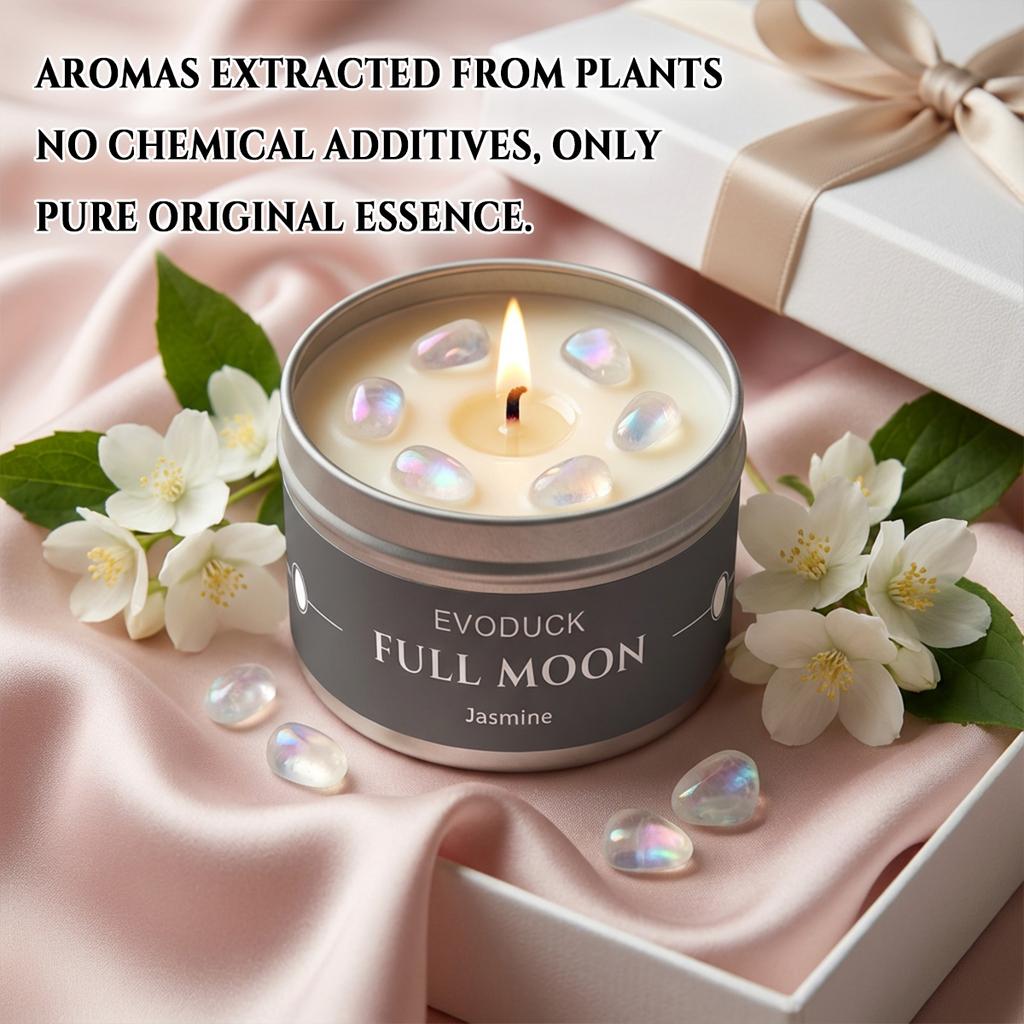 EVODUCK Full Moon Scented Candles 3oz Law of Attraction Manifestation Energy Boosting Christmas Home Decoration Jasmine Candles