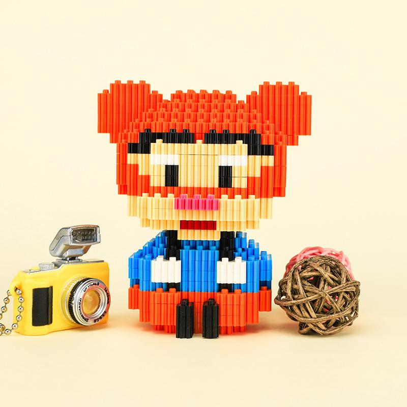 354pcs+ Connection Building Blocks Mickey Mouse Winnie Pooh Donald Daisy Piglet 3D Model Mini Brick Figures For Children Toys