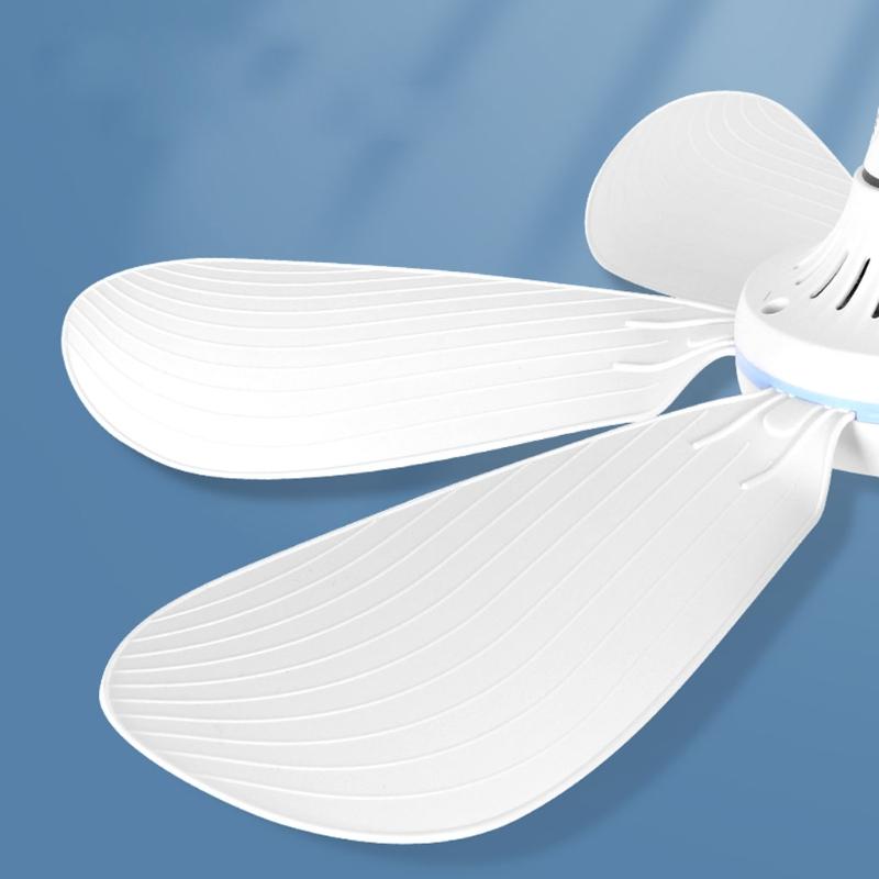 Portable 6 Leaves USB Powered Canopy Ceiling Fan 2/4/8 Hours Timer 4 Gears USB Fan for Outdoor for  Home Bed Tent