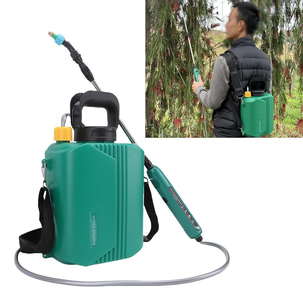 Akkubetriebener Gartensprüher 6L Elektrischer Rückensprüher mit 3 Düsen Ausziehbarer Sprühstab Verstellbarer Gurt für Rasen Garten Hof