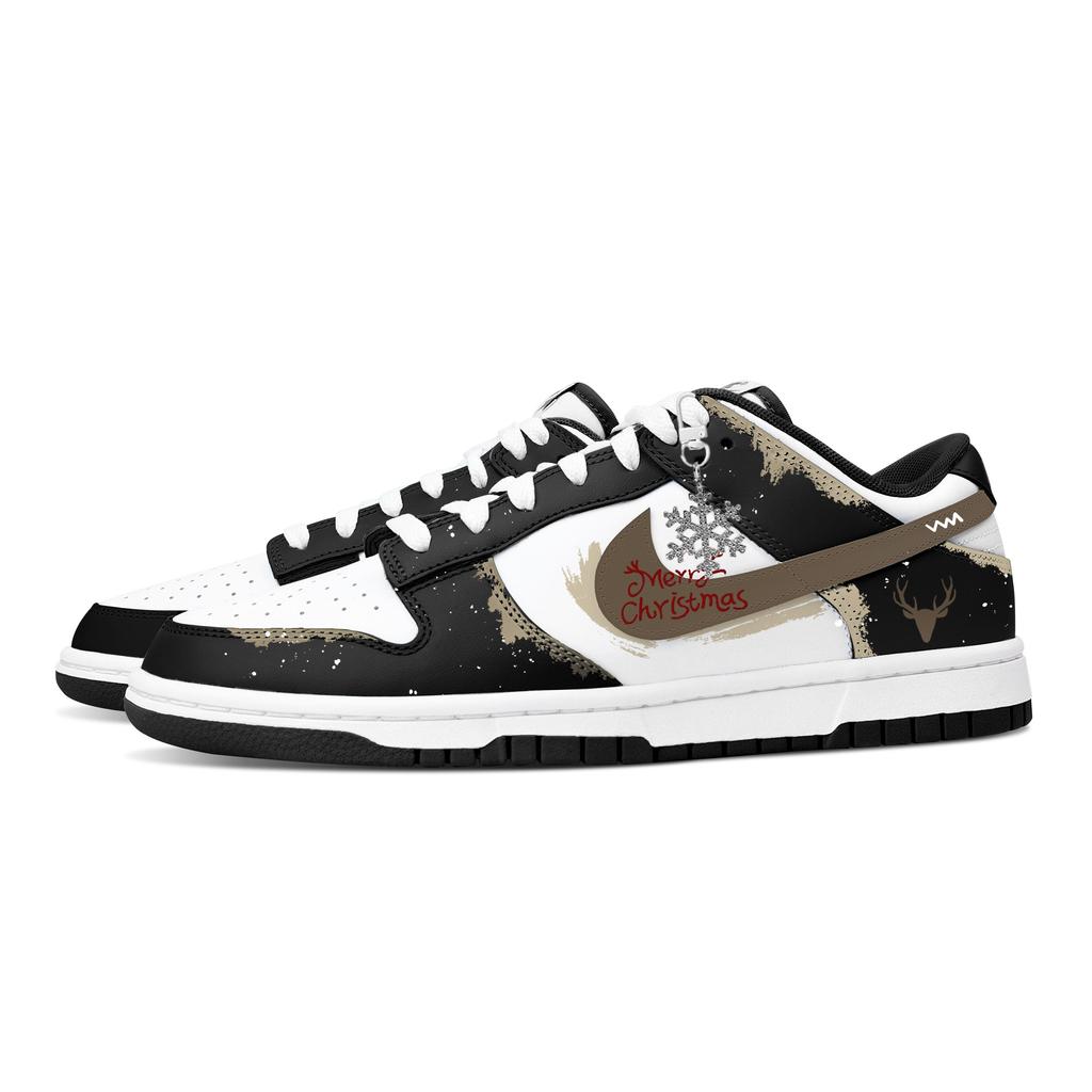 Nike Dunk Saint Deer Night Slip Resistant Abrasion Resistant Low top Skateboard Shoes Unisex Black Brown HF5441-100(Team773-)