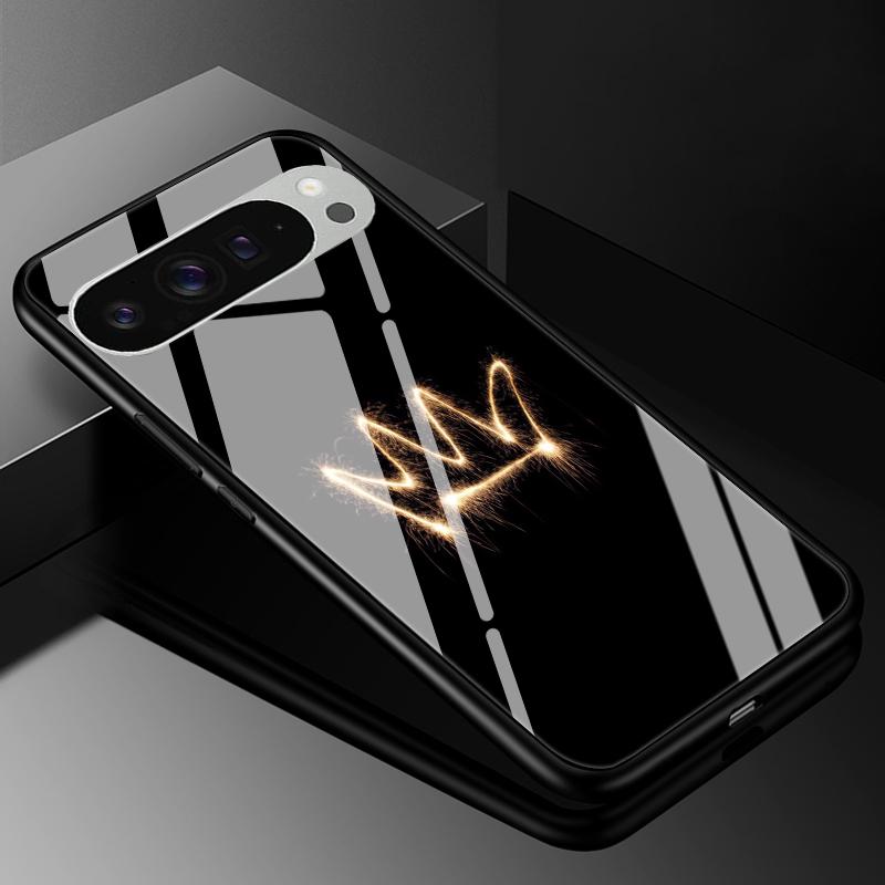 Tempered Glass Phone Case For Google Pixel 9 Pro XL 9A 9 8A 8 Pro 7 Pro 7A Luxury Hard Back Bumper Cover Pixel8 7Pro 9pro Capa