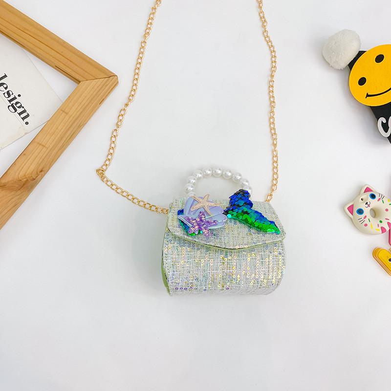 Cute Autumn Mini Shoulder Bag For Girls Featuring Pearl And Sparkling Elements