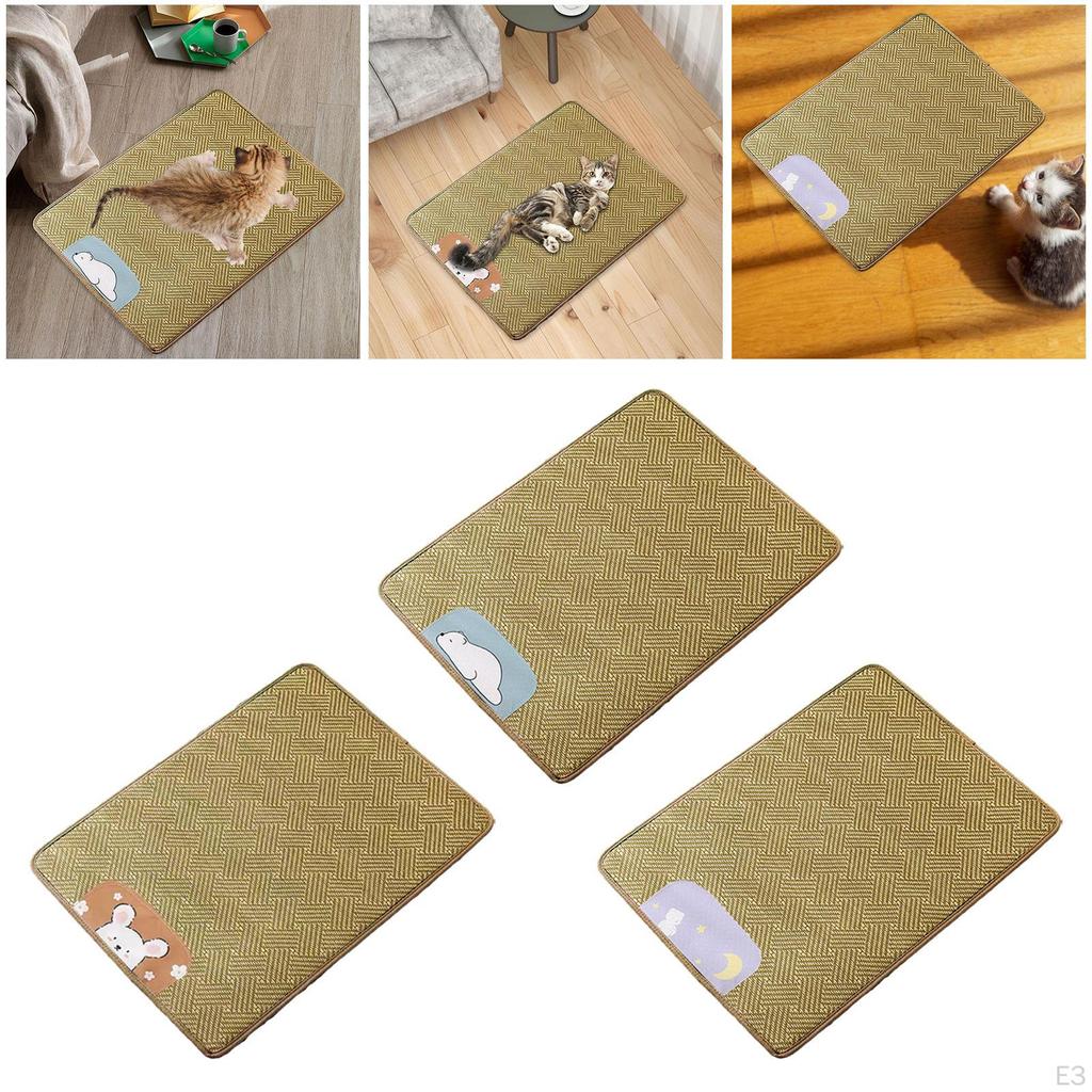 Dog Cooling Mat Cat Sleeping Rattan Reusable Thin Puppy Sleep Cushion Pet Cats Cool