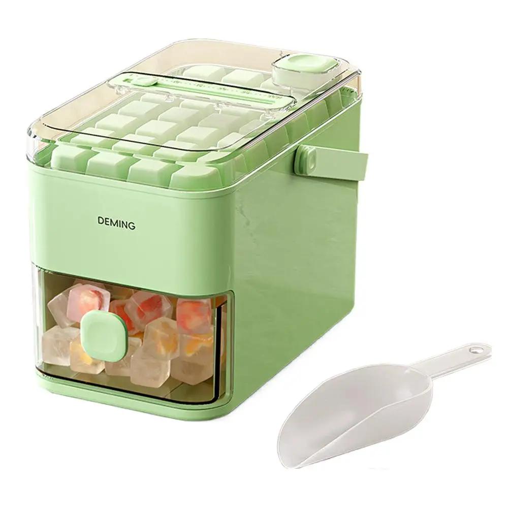 28/56-Cube Ice Maker Press Portable Design With Easy Ice Box Storage Cap Household Ice Double Press Layer - U2E3