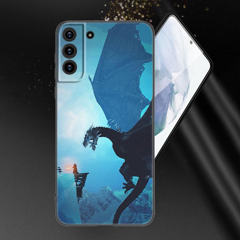 Dragon Mother Thrones Black Silicone Phone Case For Samsung Galaxy S23 S21 S20 FE S24 S22 Ultra S10E S10 S9 S8 Plus