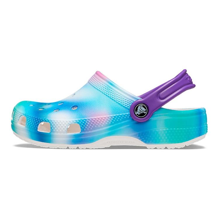 (GS) Crocs Classic Solarized Clogs Blue Green Purple Kids 207587-94S EU 32-33