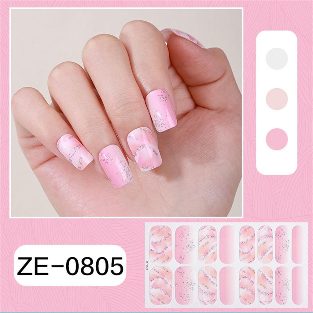 French Tip Nail Sticker Glittering Nail Polish Stickers Flowers Gels Nail Strips Nail Art Decortions Manicures Supplies
