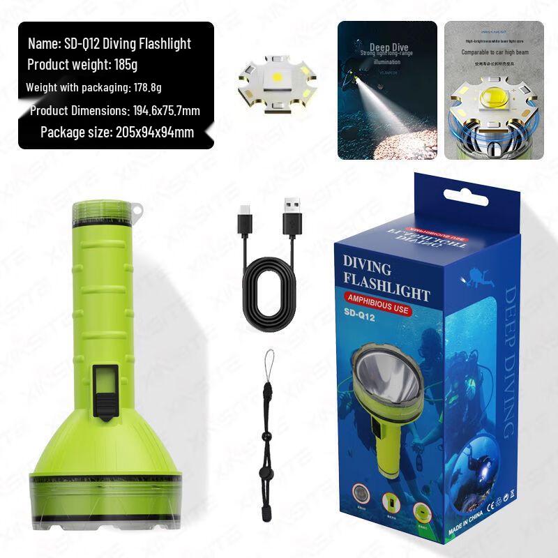 Nufeng Q12 Professional Diving Flashlight (2-Pack)