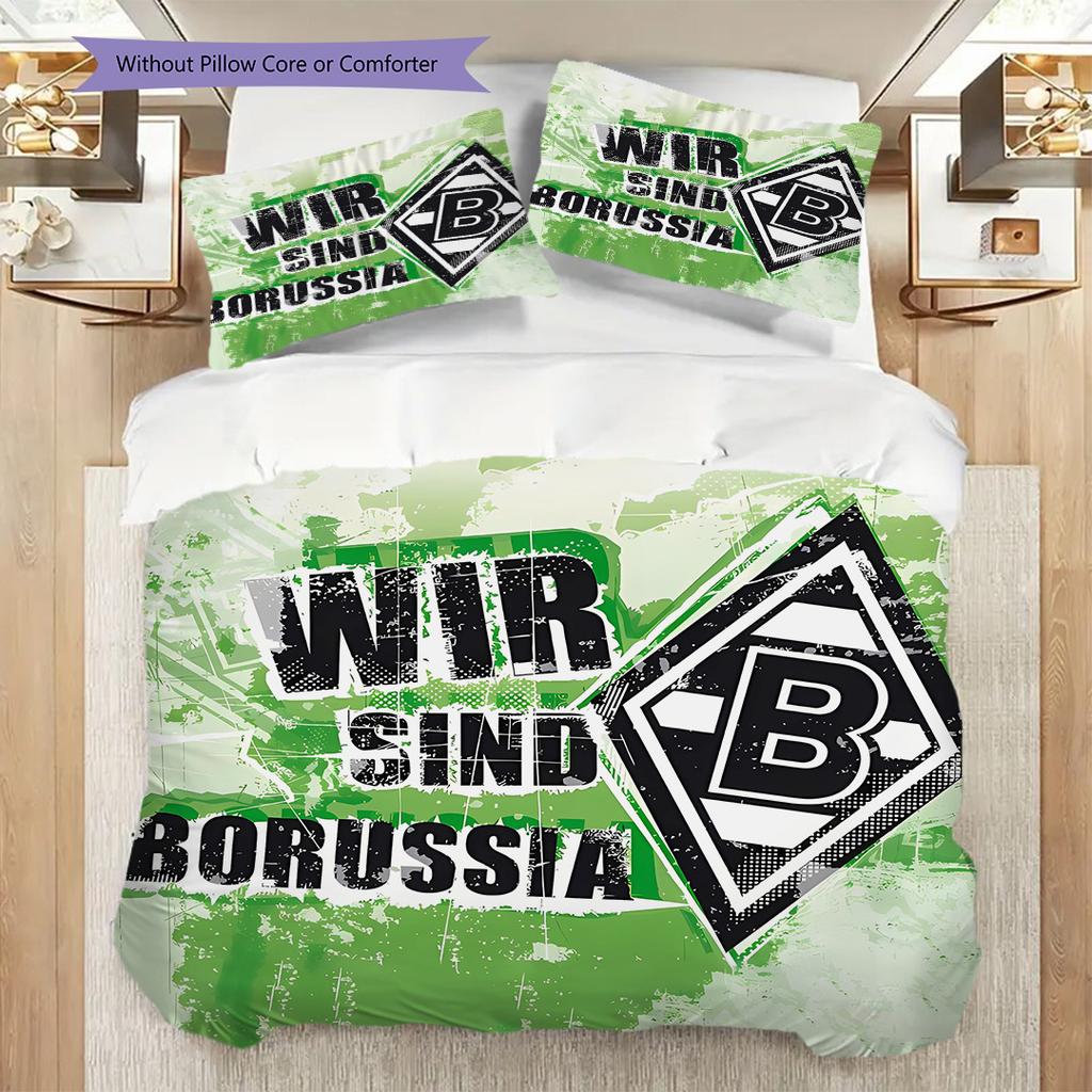Set Copripiumino Trapuntato con Fantasia Borussia Federe Decorazione per la Casa Regalo di Compleanno (1 * copripiumino + 2 * federa, senza nucleo)