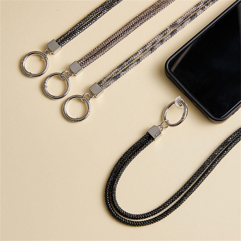 Rhinestone Rhinestone Phone Lanyard Bling Bling Crystal Neck Strap  Hanging Ornaments