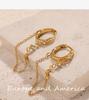 Elegant 18K Gold-Plated Zircon Ear Clips: European-American Style Stainless Steel Earrings