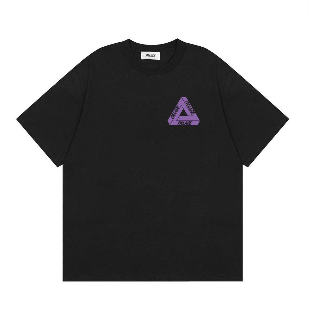 Trendy Brand PALACE Classic Purple Big Triangle LOGO Printed Men's and Women's Loose and Versatile Summer Short-sleeved T-shirt T