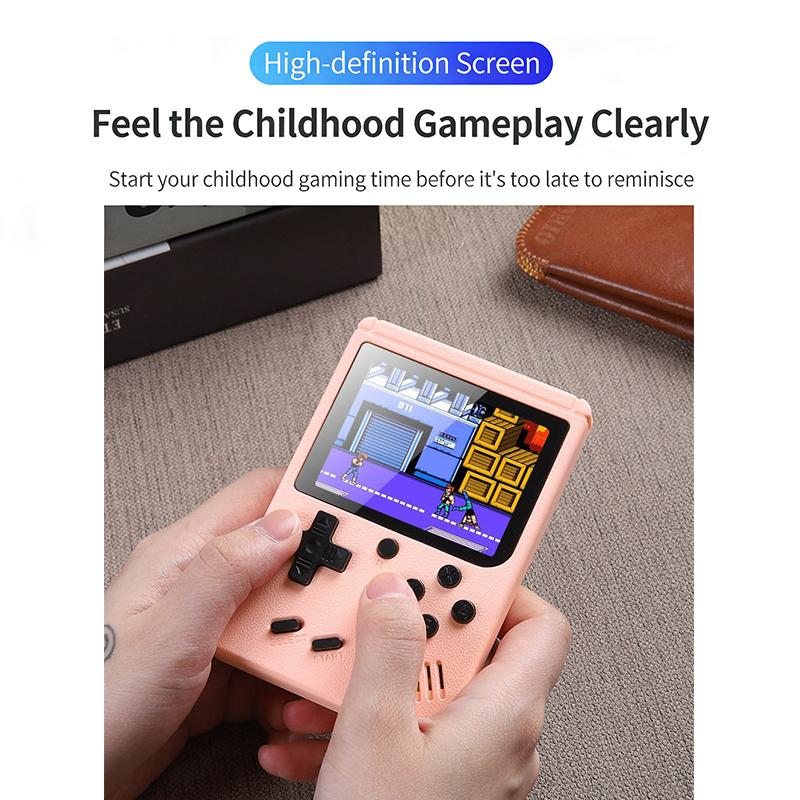 Console Portatile Mini Portatile per Videogiochi 8 Bit Schermo LCD a Colori da 3,0 Pollici Giocatore di Giochi a Colori per Bambini Integrato 500 Giochi Versione per Due Giocatori