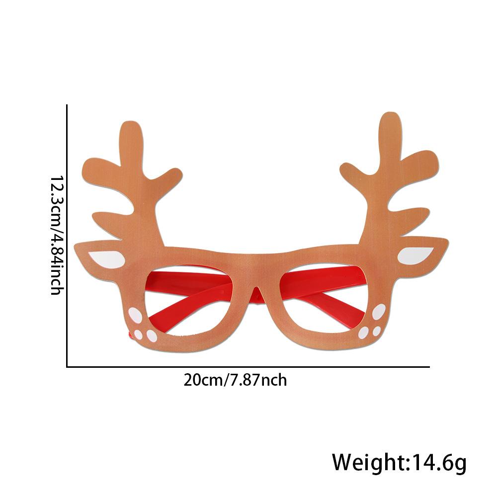 Christmas Decorations Party Glasses, Cartoon Elk Santa Snowflake Frame, Christmas Party Photo Booth Props