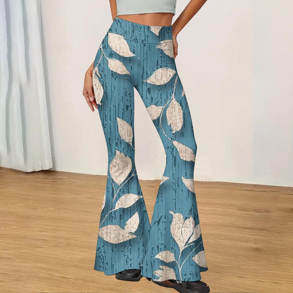 Women's High Waist Flared Casual Pants Slim Fit Stretch Yoga Trousers Fashionable Comfortable Soft Fabric Suitable for Daily Wear