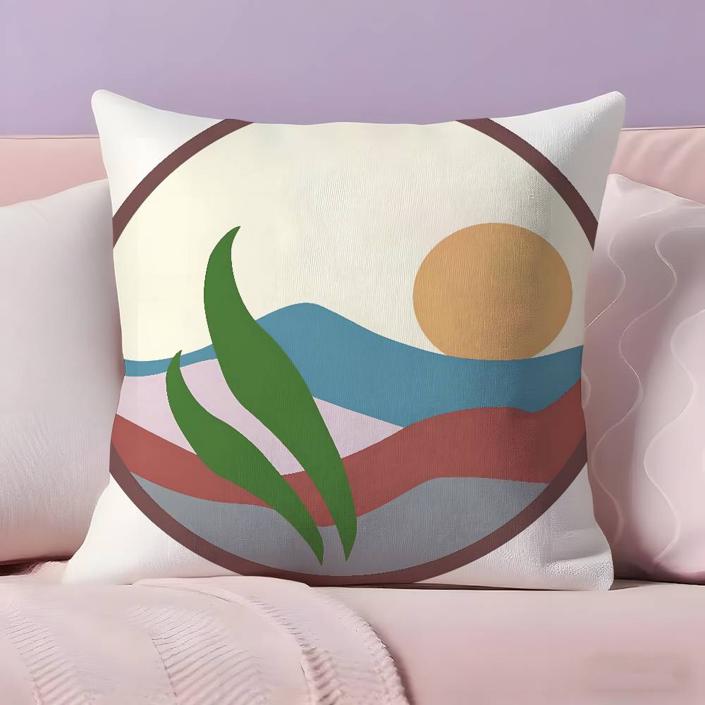 Classic Sunrise Cartoon Pillow Case  Ultra Soft Skin Friendly Fabric Cloud Like Comfort & Concealed Zipper