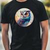 T-Shirt Men Owl Portrait Motif Cotton Size XS To 5XL