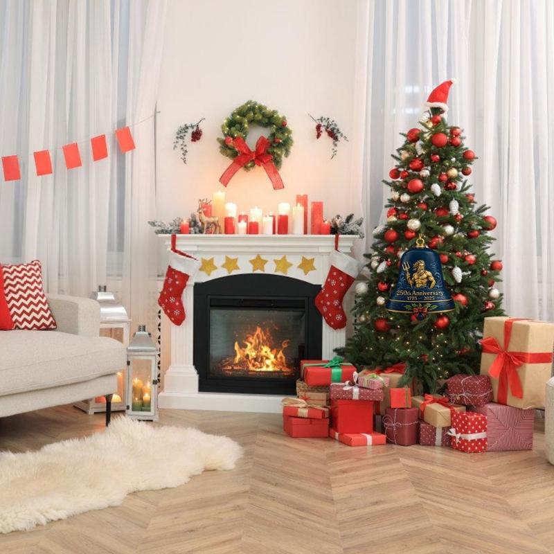 Vintage Christmas Tree Bell Ornament 250th Anniversary Bell Hanging Decoration For Holiday Tree Mantels Decorations