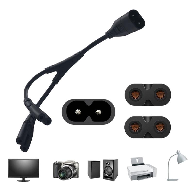 IEC320 C8 2-Pin Stecker auf 2xC7 Buchse Y-Split Stromkabel C8 auf 2 C7 IEC320 2-Pin Figur 8 Stecker auf 2 Buchsenkabel