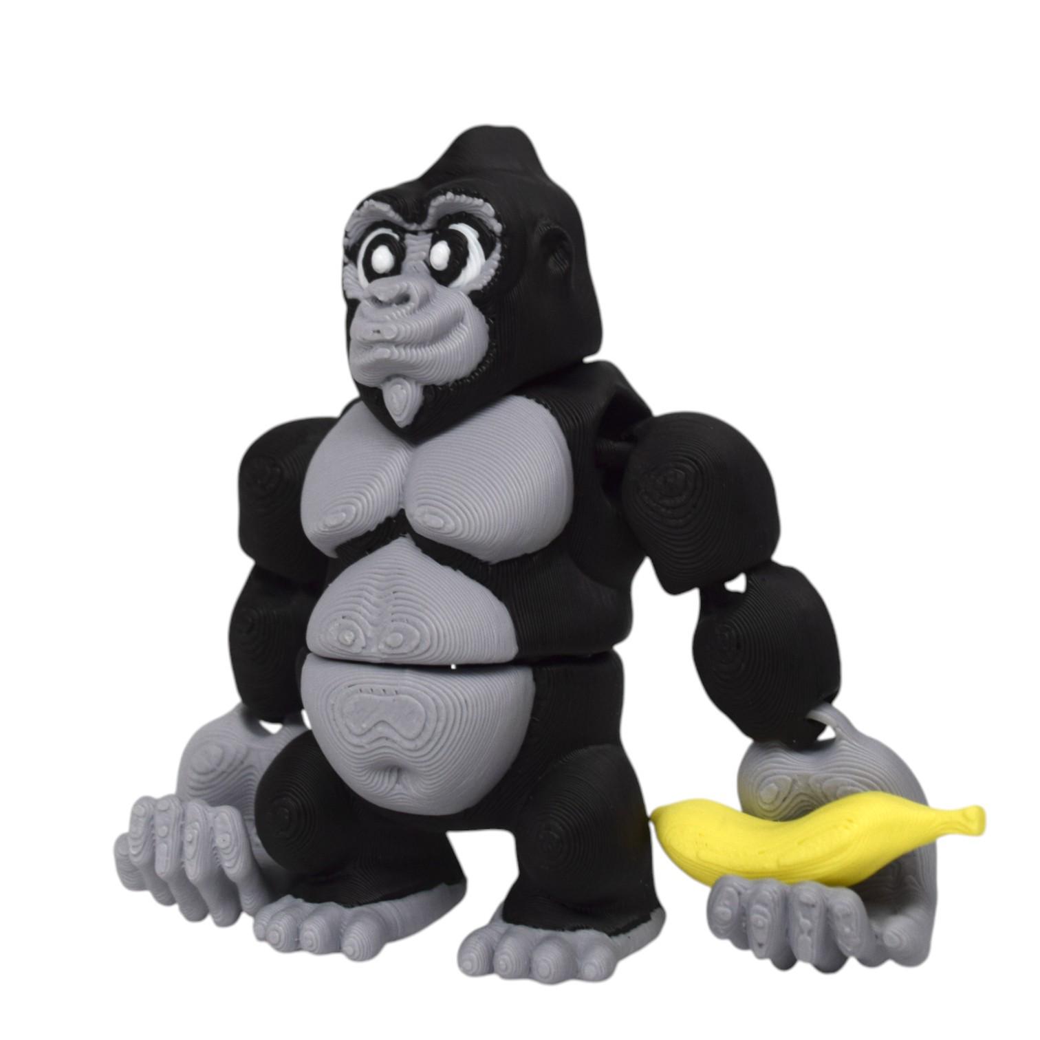 

Mini 3D Realistic Gorilla Figure Children s Toy Blind Box Black-Grey