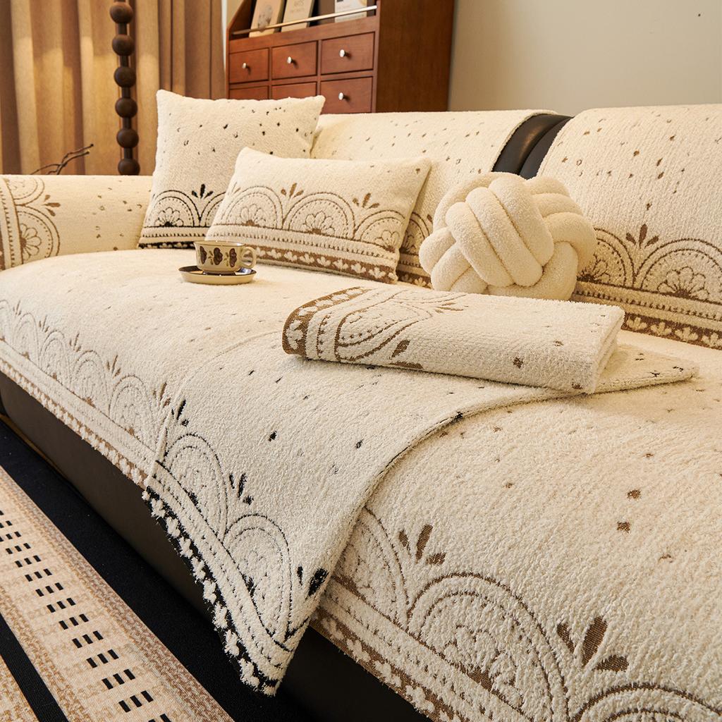 Sofa Cushion  New Straight Row Non-Slip Light Luxury Cover Cloth Towel Universal In All Seasons, High-End Sofa Seat Cushion Cover