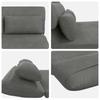 Adjustable Floor Footstool Dark Grey Velvet