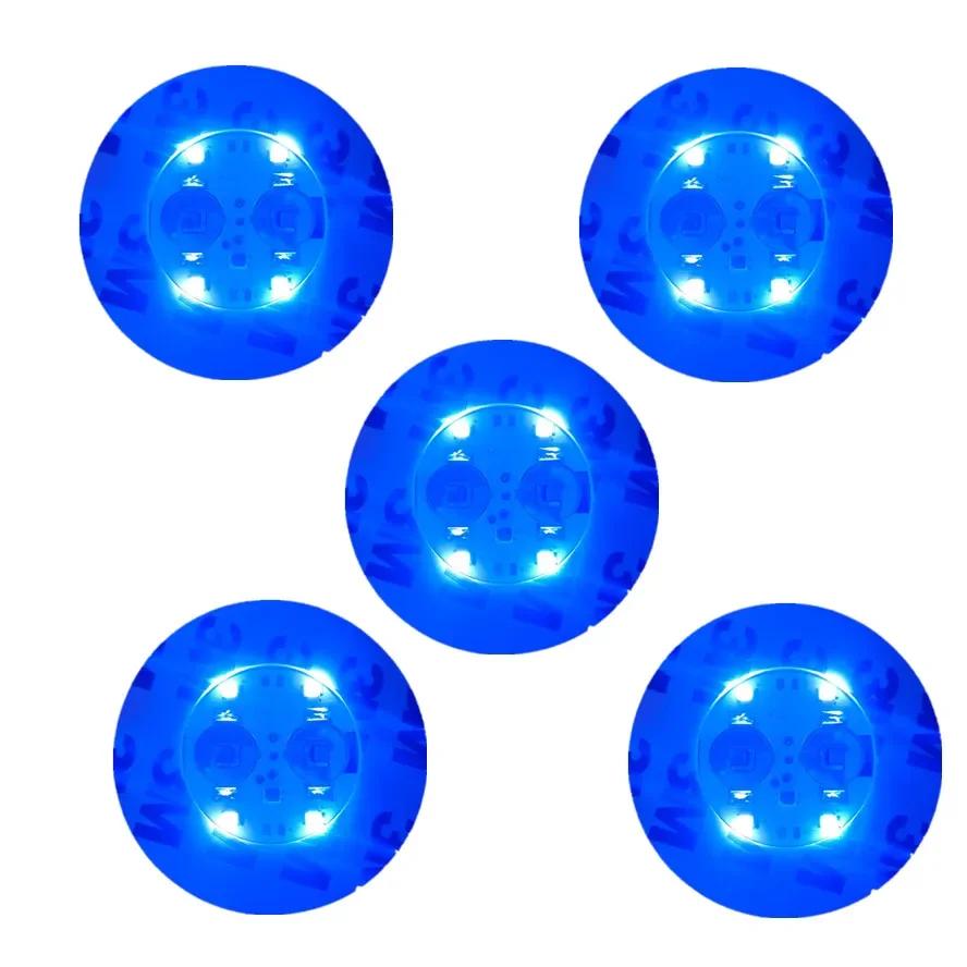 1-40PCS Battery Powered LED Coaster 3 Modes with Wine Glass Mat Cup Pad Sticker Bottle Drinking Club Bar Party Decor Night Light