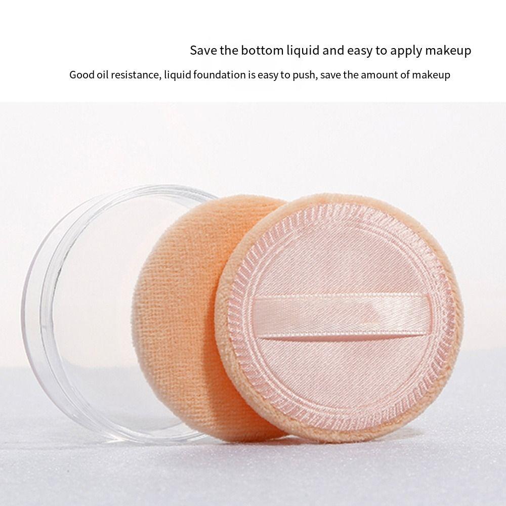 2/6Pcs Satin Velvet Cosmetic Puff Round Loose Powder Puff Flocking Makeup Powder Puff  Women