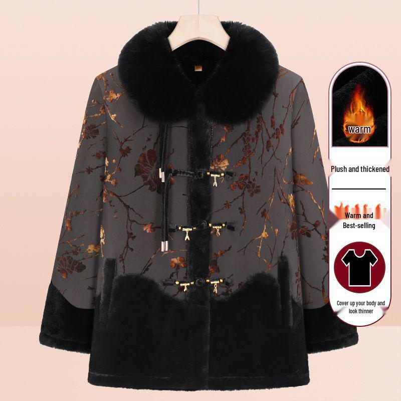 

Autumn/Winter Fleece-Lined Jacket for Middle-Aged & Elderly Women 5XL