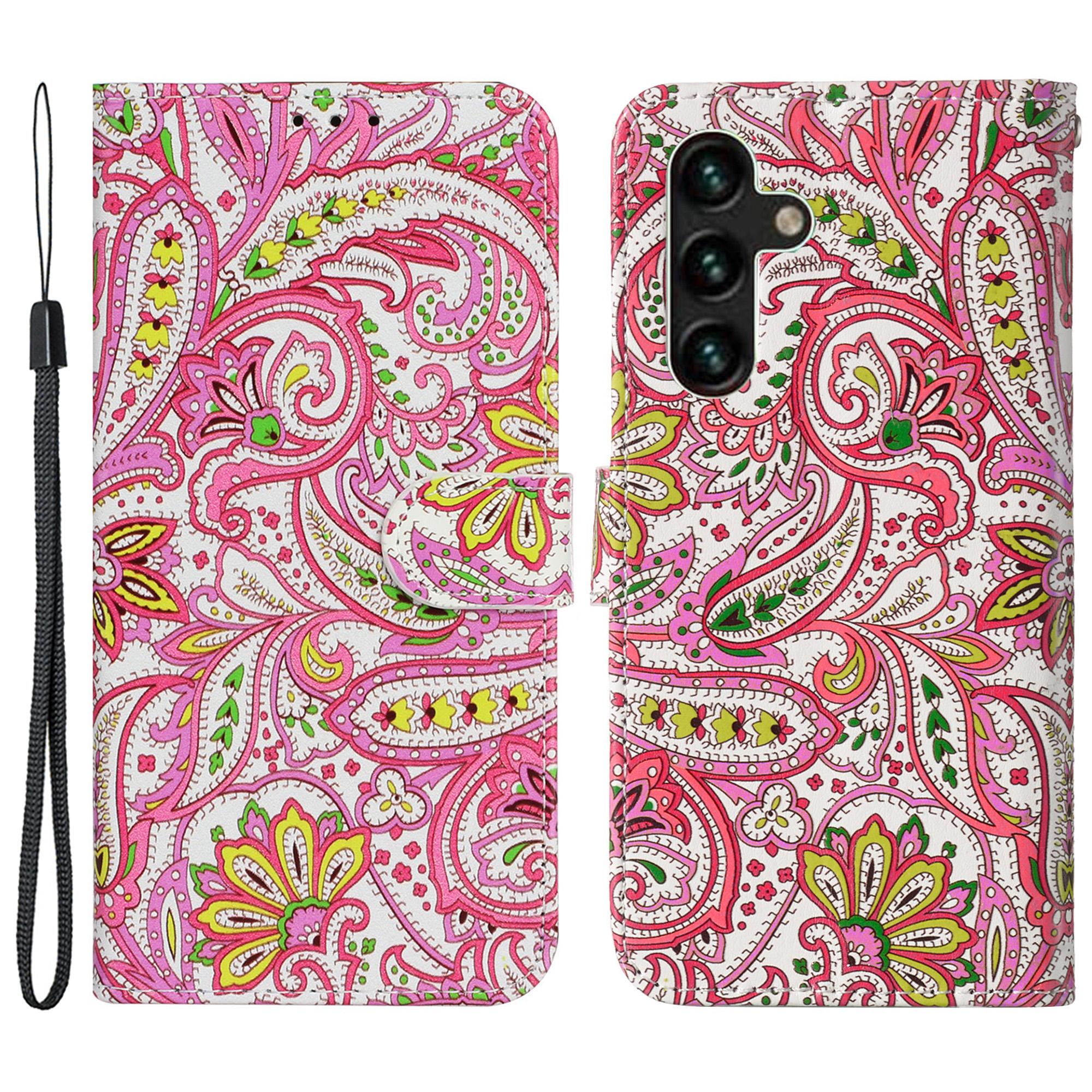 

For Samsung Galaxy A36 5G Case Pattern Leather Wallet Phone Cover with Card Holder Flower