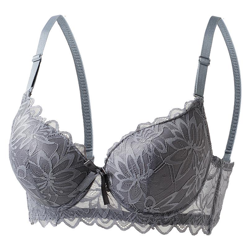 Sexy Lace Underwire Push-up Bra - Breathable Thin Cup Lingerie for Women
