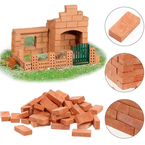 100-Piece Set of 1/35 Scale Miniature Bricks, Miniature Parts, Diorama Bricks, Concrete Blocks, Model Buildings, DIY Scenery, Building, Gardening Acce